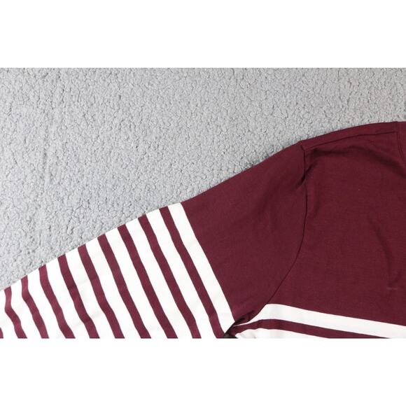 New Pact Organic Shirt Large Red Striped Cool Stretch Relaxed Blouse Top Sample - Picture 5 of 7